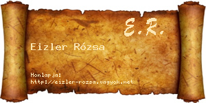 Eizler Rózsa névjegykártya